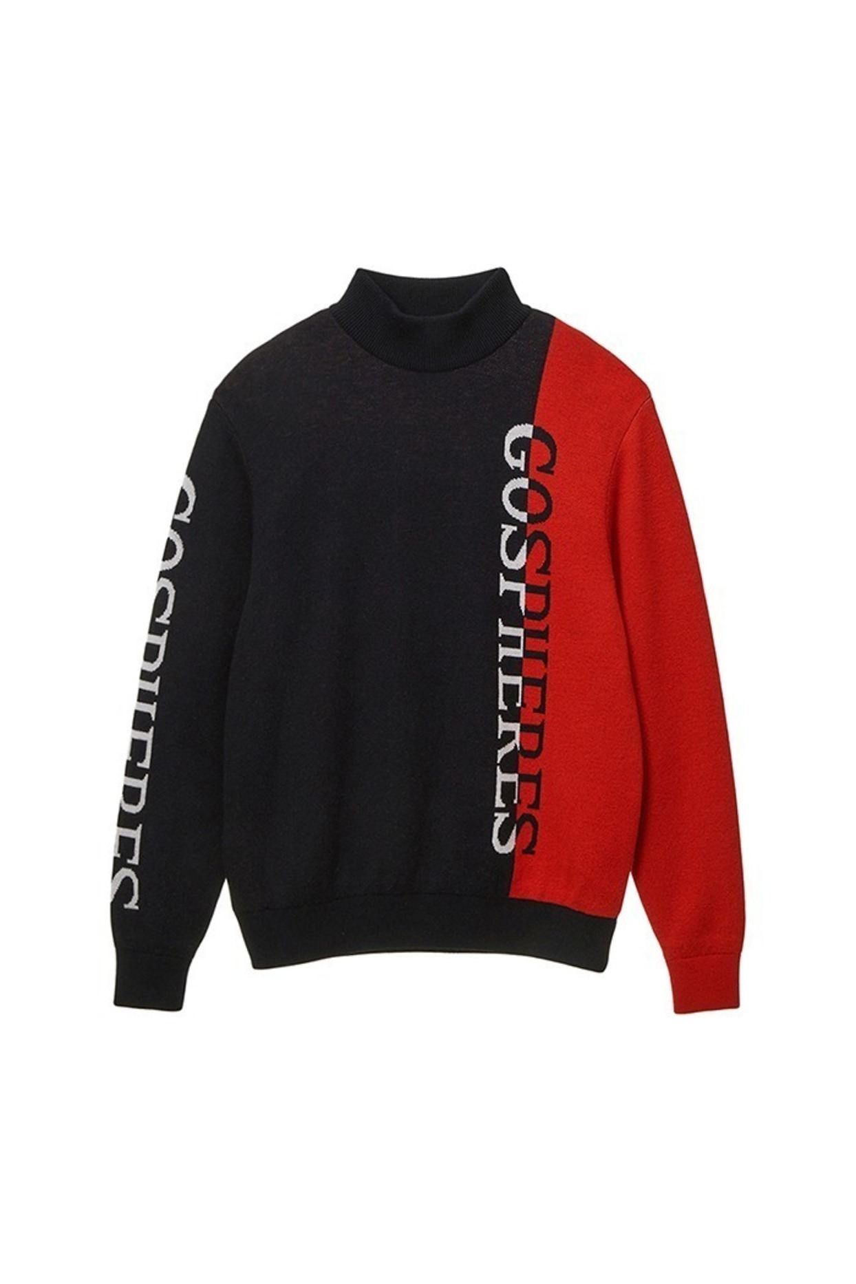 M COLOR BLOCK WINDPROOF SWEATER BLACK&amp;RED